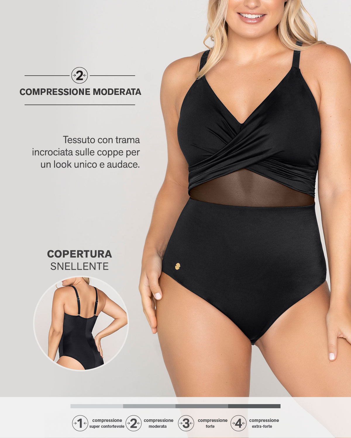 Bañador reductor con push up suave de pecho