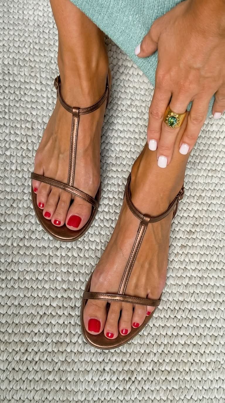 Bianca™| Sandalias Doradas Verano