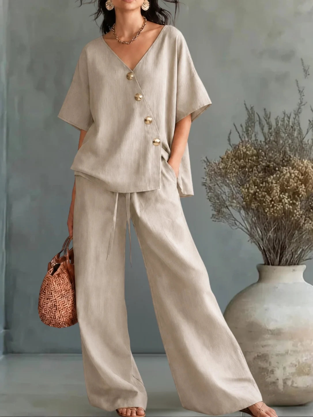 Greta | Conjunto Escote en V con Botones