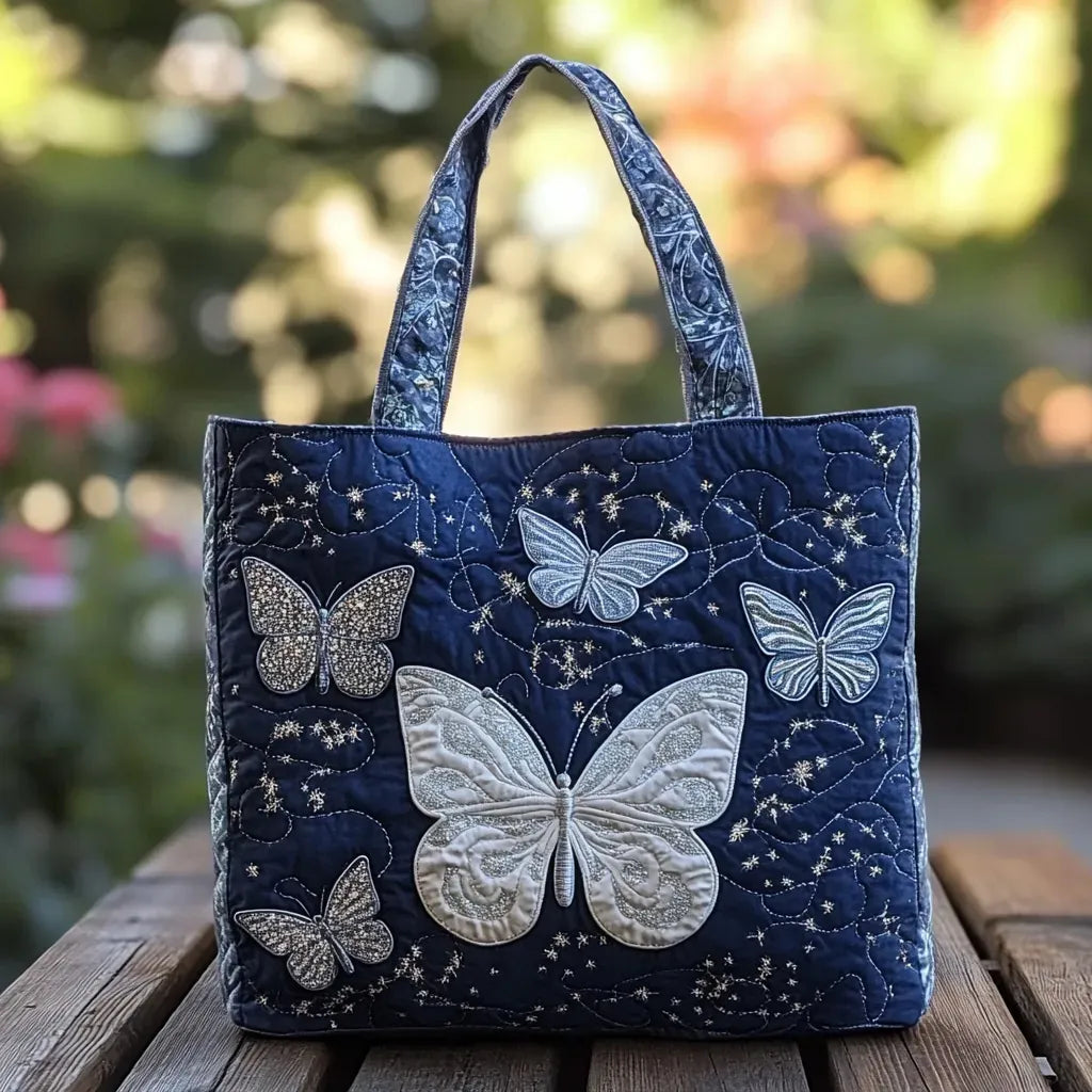 Bolso Artesanal mariposa plateada – Elegante y Práctico