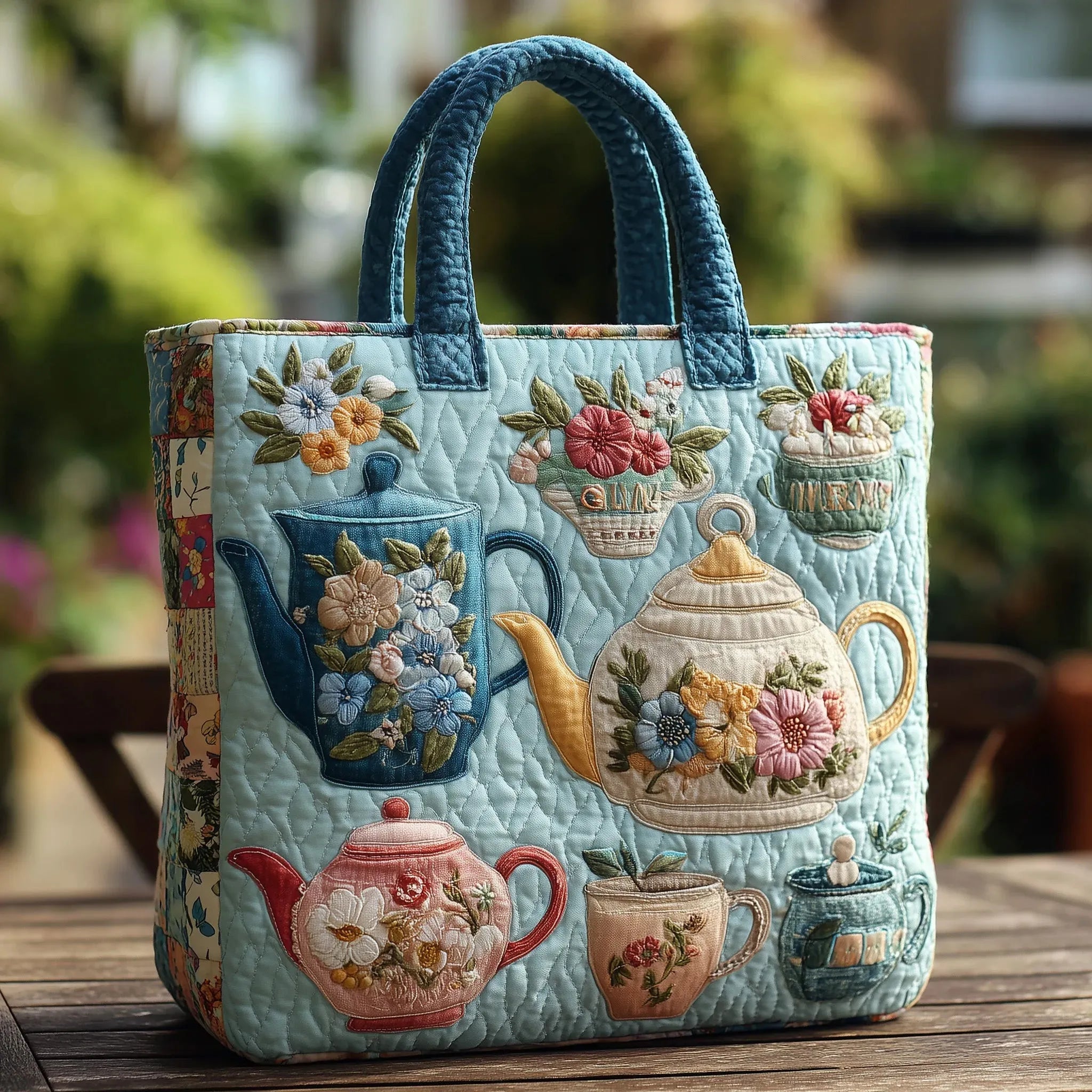 Bolso Floral Acolchado fantasía primaveral – Dos Tamaños