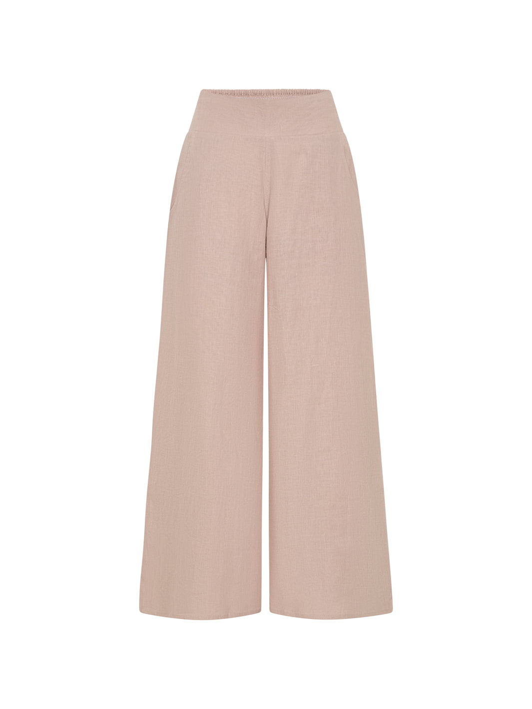 Pantalón Portillo de Lino Francés Rosa Té