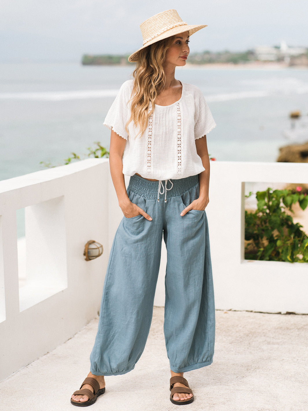 Blusa Daisy de Algodón Orgánico Marfil