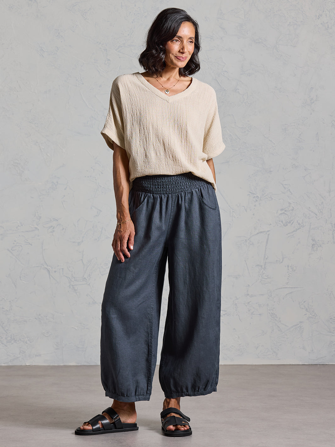 Pantalón Sadhu de Lino Francés Antracita
