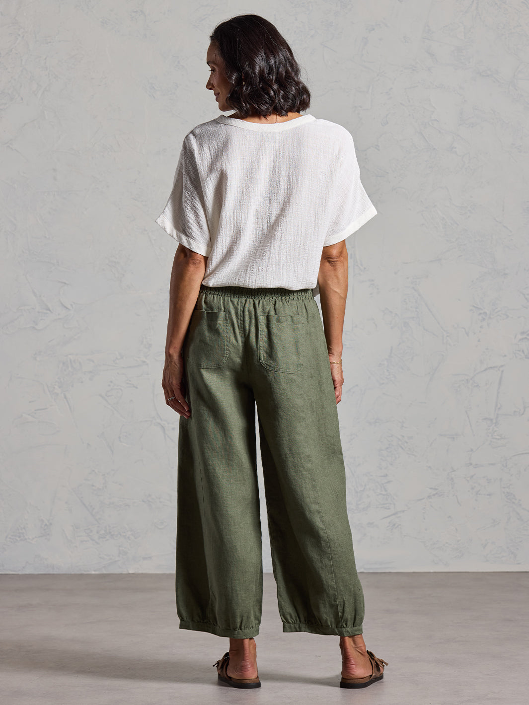 Pantalón Sadhu de Lino Francés Oliva