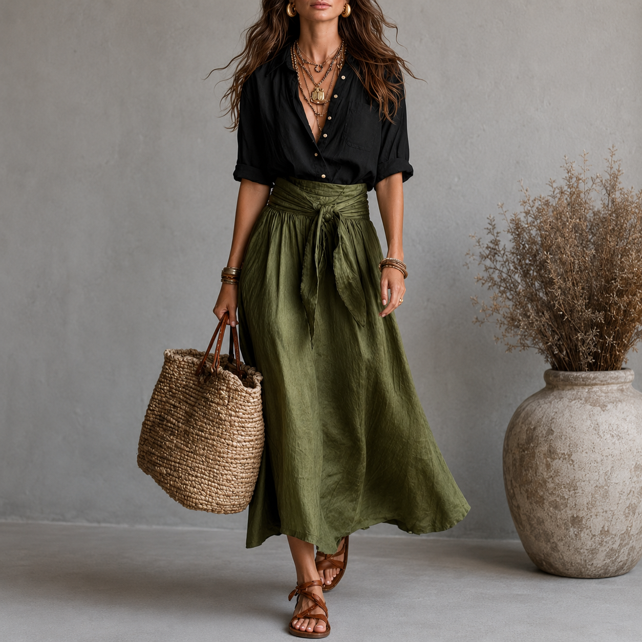 Martina | Vestido Maxi de un Hombro Elegante y Fluido