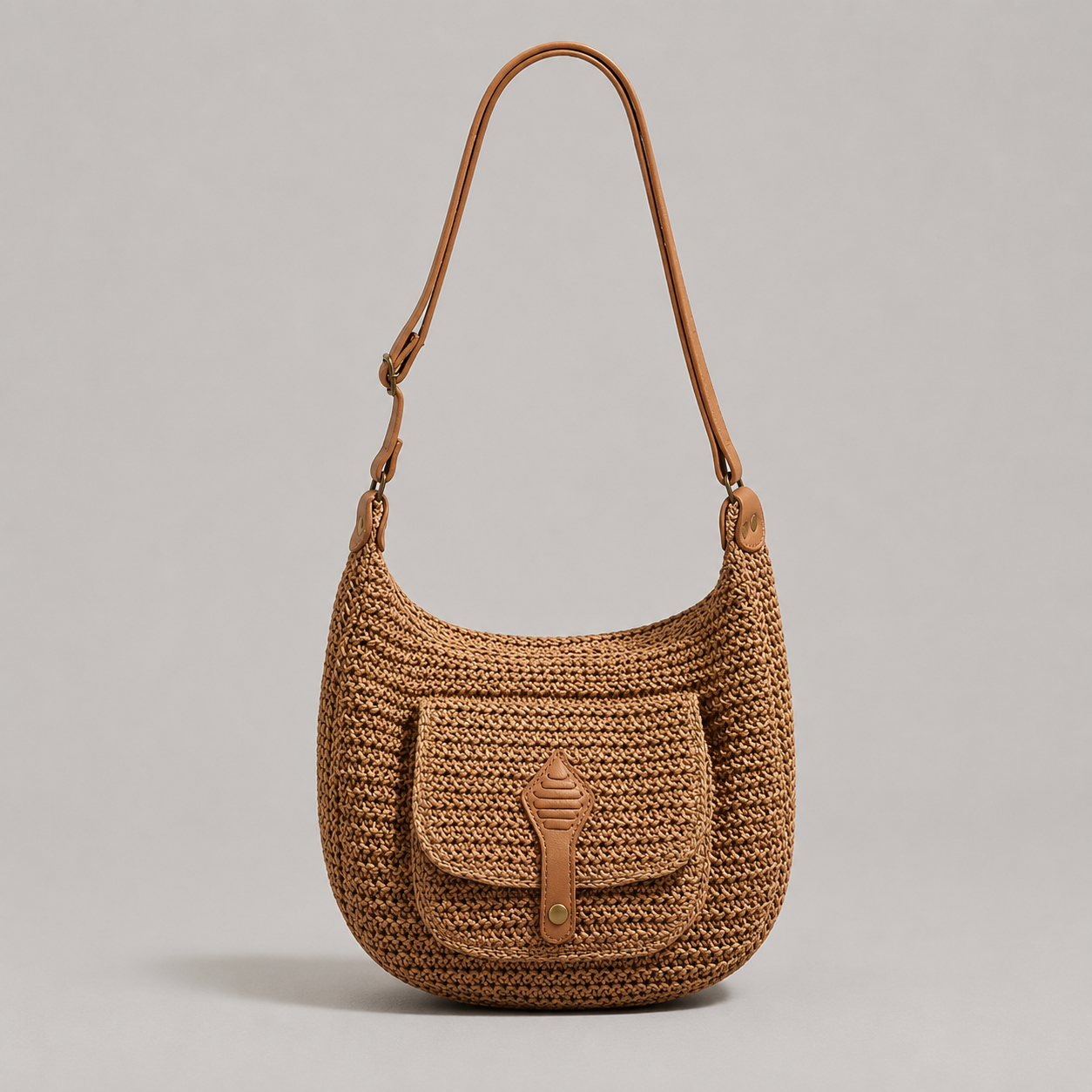 Chiara | Bolso de Hombro Trenzado de Uso Diario Marrón