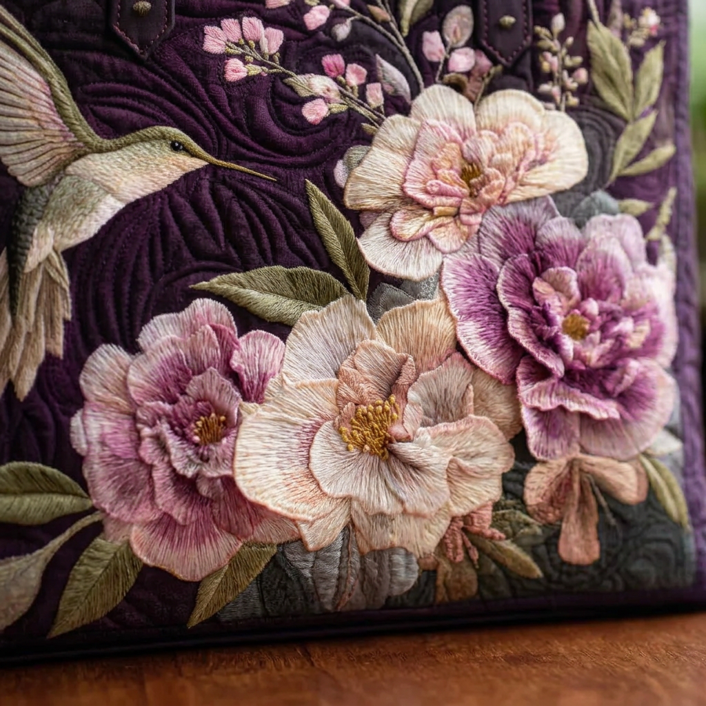 Bolso Artesanal colibrí y orquídeas – Elegante y Práctico