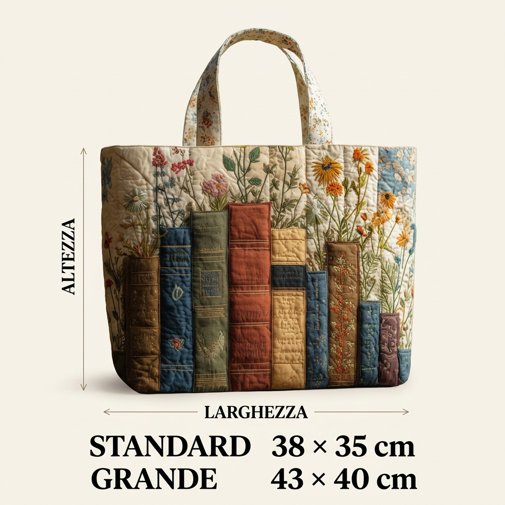 Bolso Acolchado libros y flores – Para Amantes de los Libros