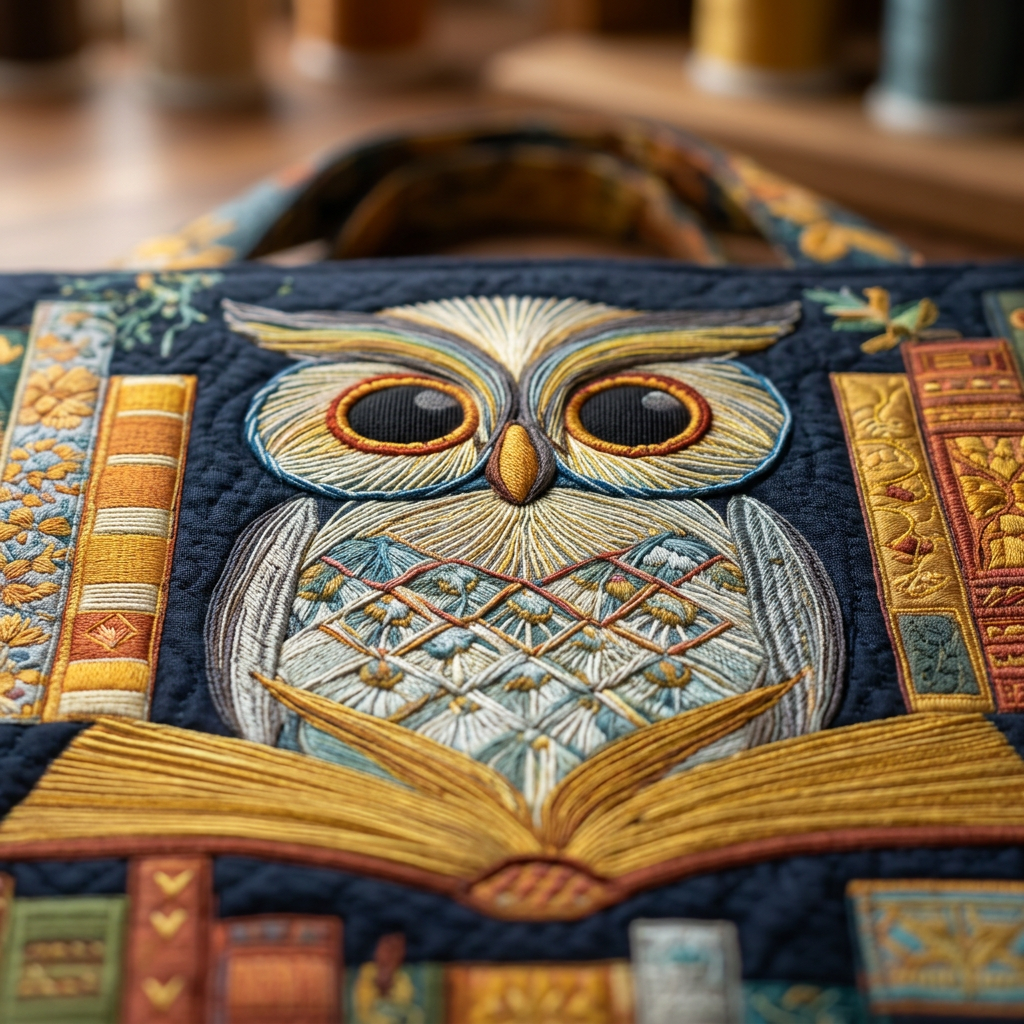 Bolso Artesanal búho y libros antiguos – Idea de Regalo
