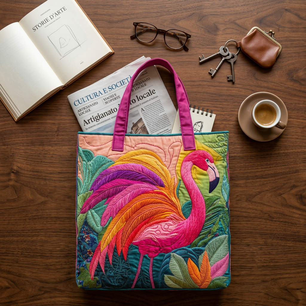 Bolso Artesanal flamenco arcoíris – Idea de Regalo