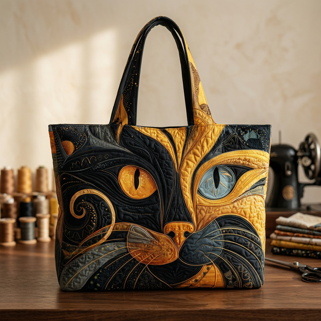 Bolso Acolchado gato misterioso – Amplio y Ligero