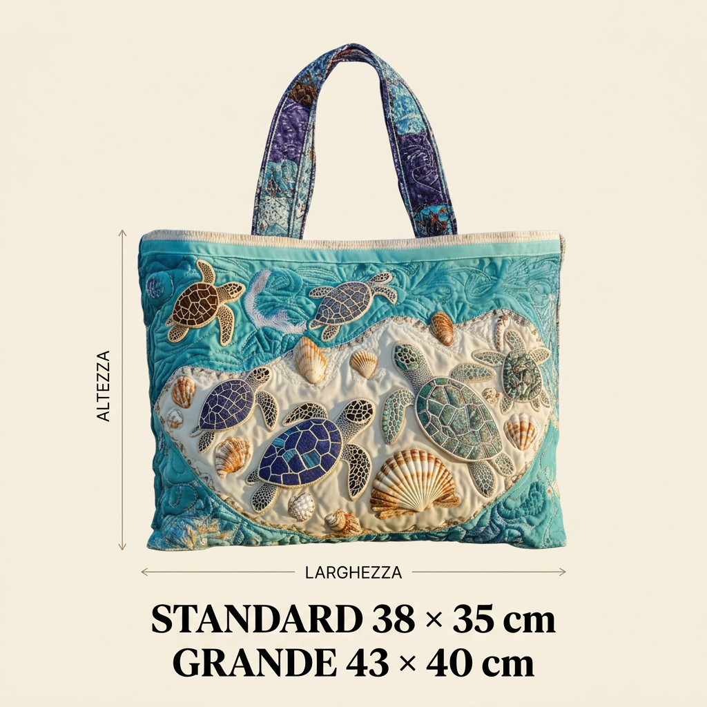 Bolso Artístico Acolchado tortugas – Dos Tamaños