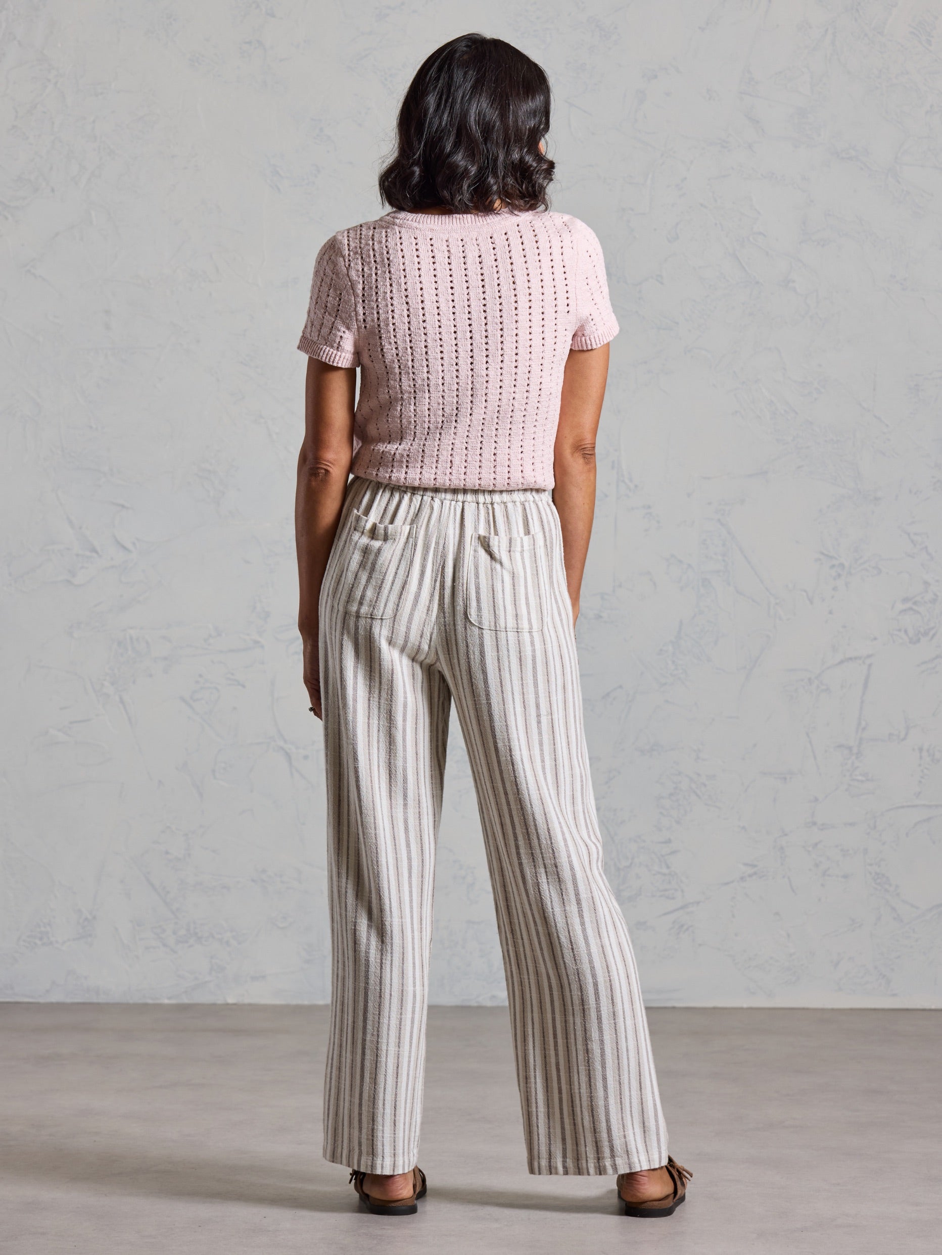 Pantalón Jolie Mezcla de Lino Madera Flotante