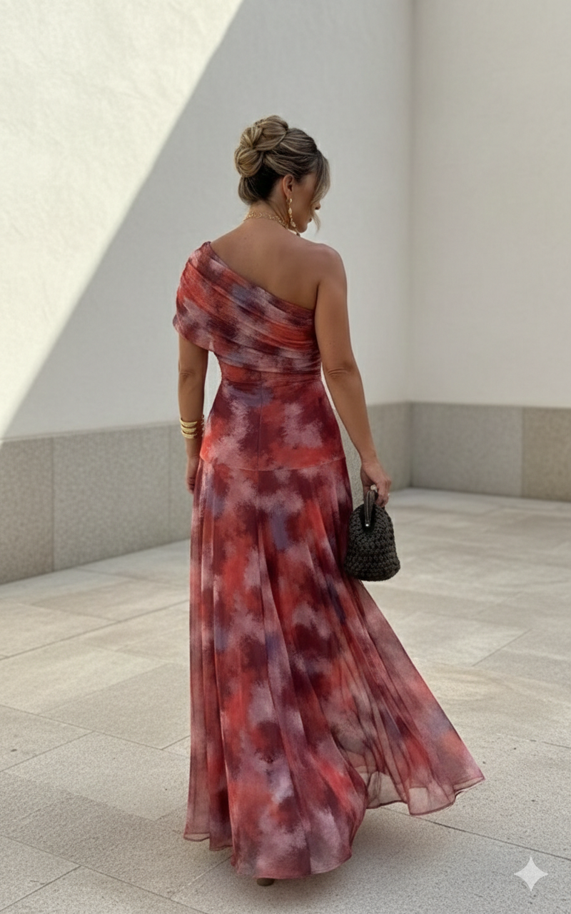 Vestido Largo Fluido en Satén