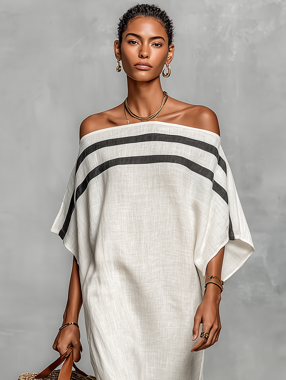 Sophie | Vestido Maxi de Lino, Hombros al Descubierto