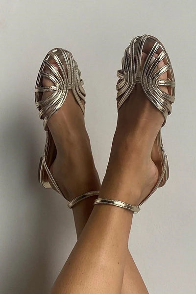 Vittoria™ | Sandalias Joya Doradas