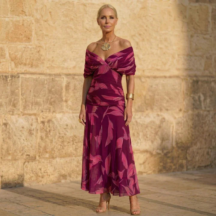 Laura™ – Elegante vestido con motivo de hojas