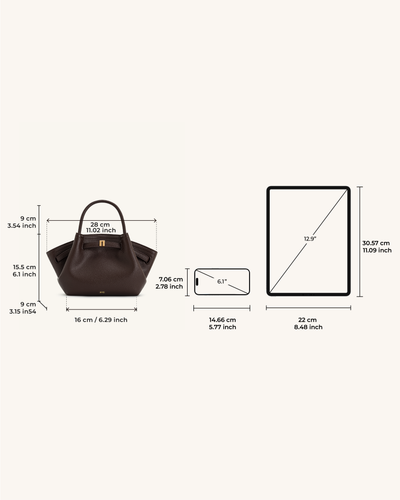 Bolso de mano Hana Mini - Marrón oscuro