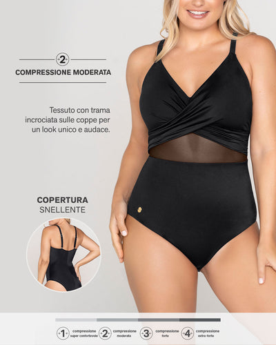 Bañador reductor con push up suave de pecho