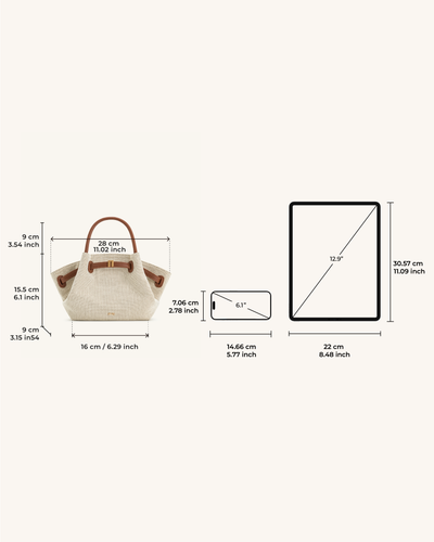 Bolso de mano Hana Mini - Lienzo marrón