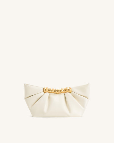 Embrague plisado Leia - Blanco