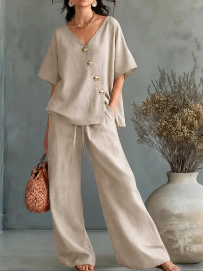 Greta | Conjunto Escote en V con Botones