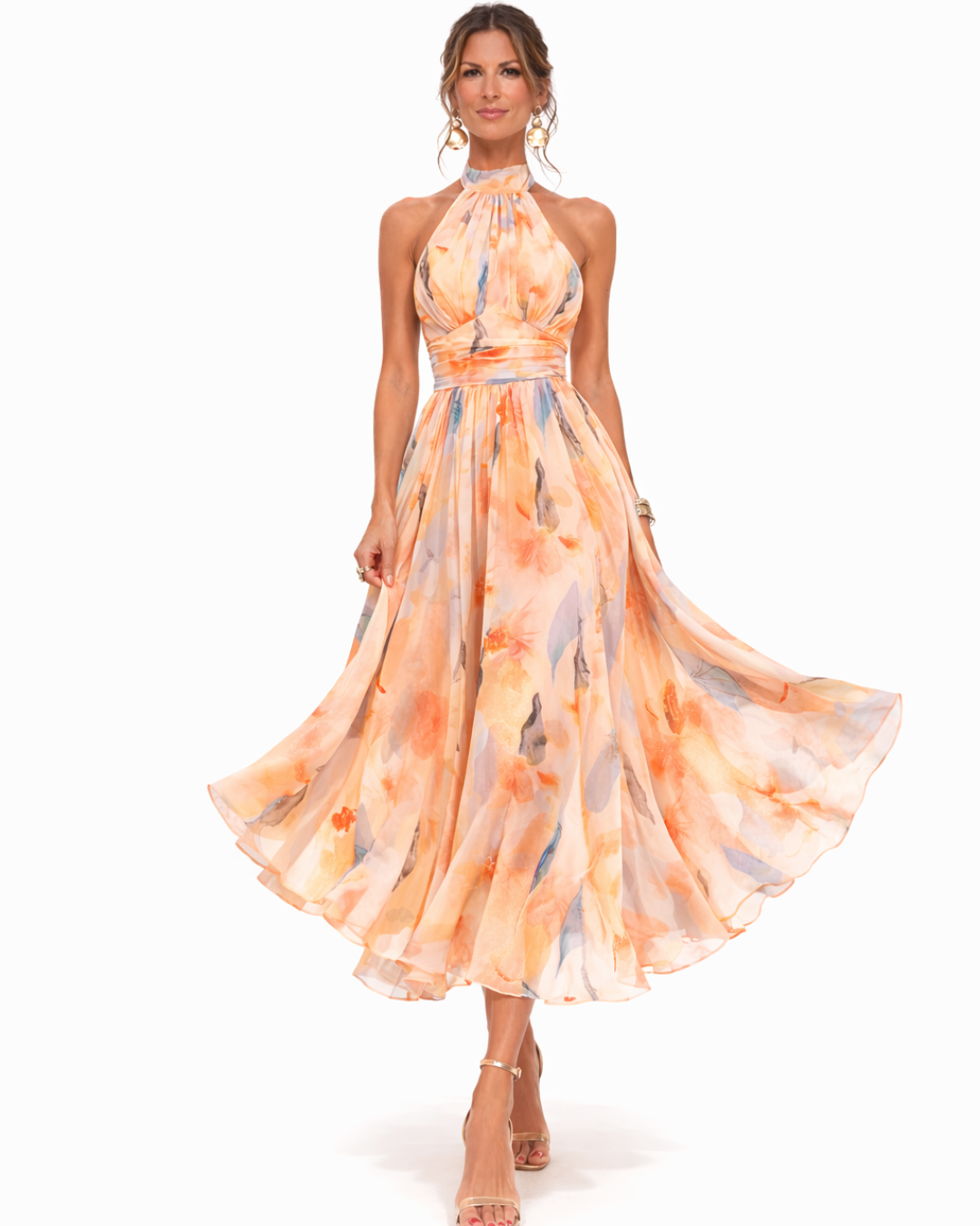 Vestido Halter Aurora | Elegancia Atemporal en Satén de Lujo