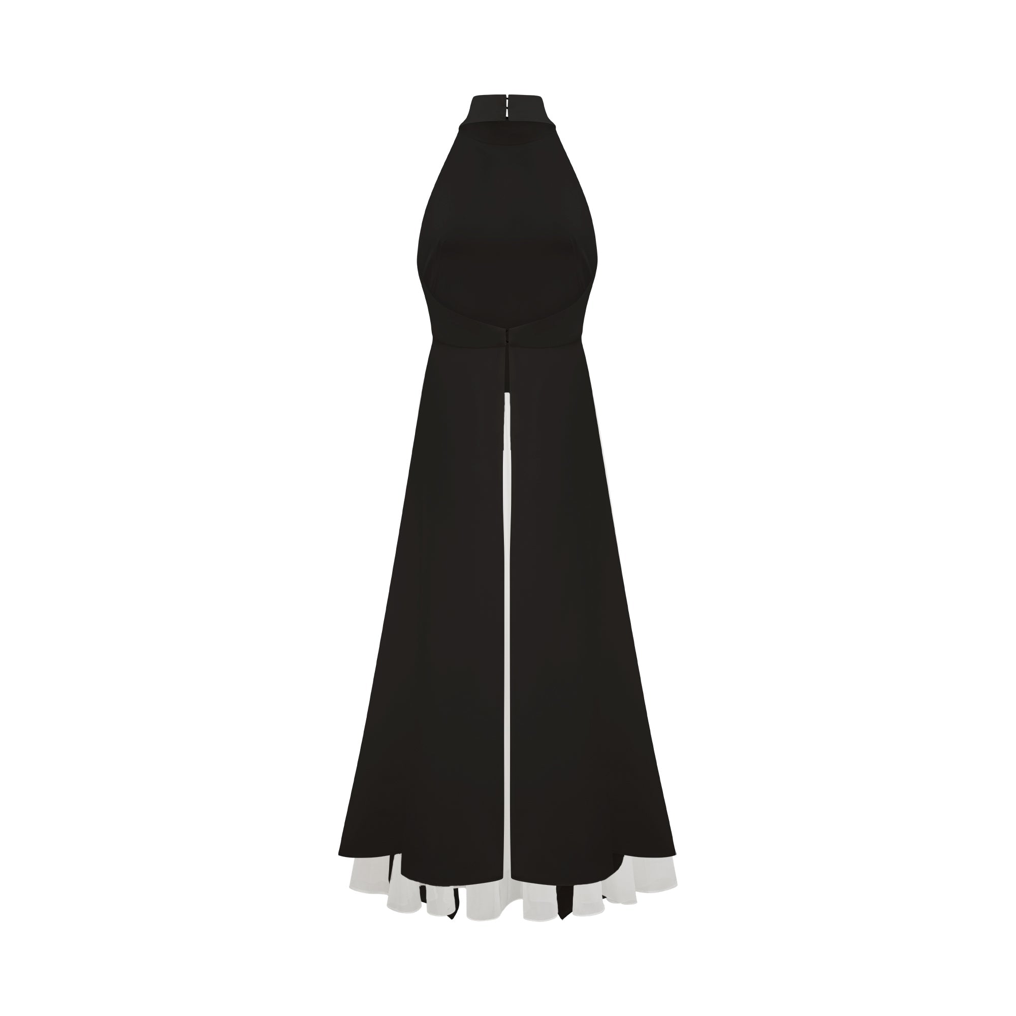 Vestido largo con capas y cuello halter de Inés