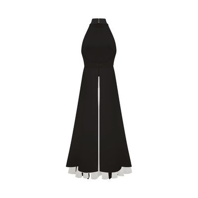 Vestido largo con capas y cuello halter de Inés