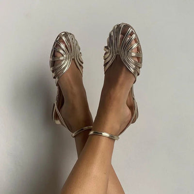 Vittoria™ | Sandalias Joya Doradas