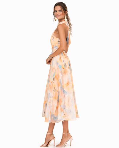 Vestido Halter Aurora | Elegancia Atemporal en Satén de Lujo