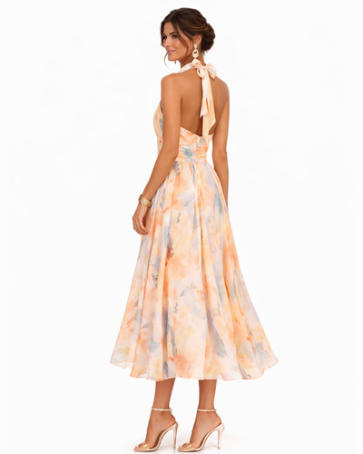 Vestido Halter Aurora | Elegancia Atemporal en Satén de Lujo