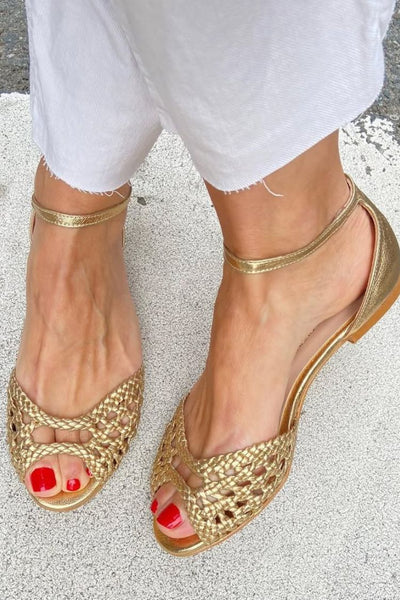 Isadora™ | Sandalias Trenzadas Doradas