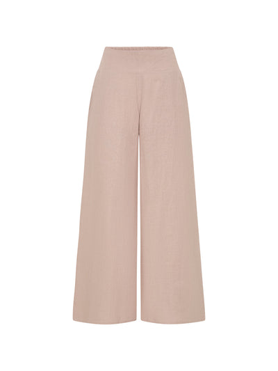 Pantalón Portillo de Lino Francés Rosa Té