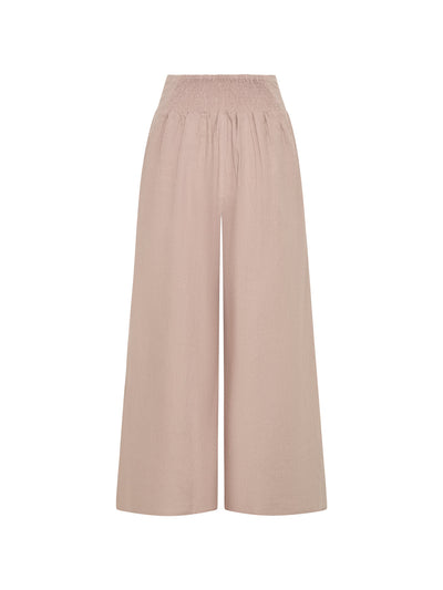 Pantalón Portillo de Lino Francés Rosa Té