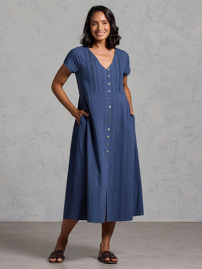 Vestido Bettina de Algodón Orgánico Azul Marino