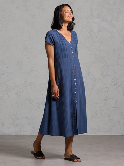 Bettina Organic Cotton Dress Navy