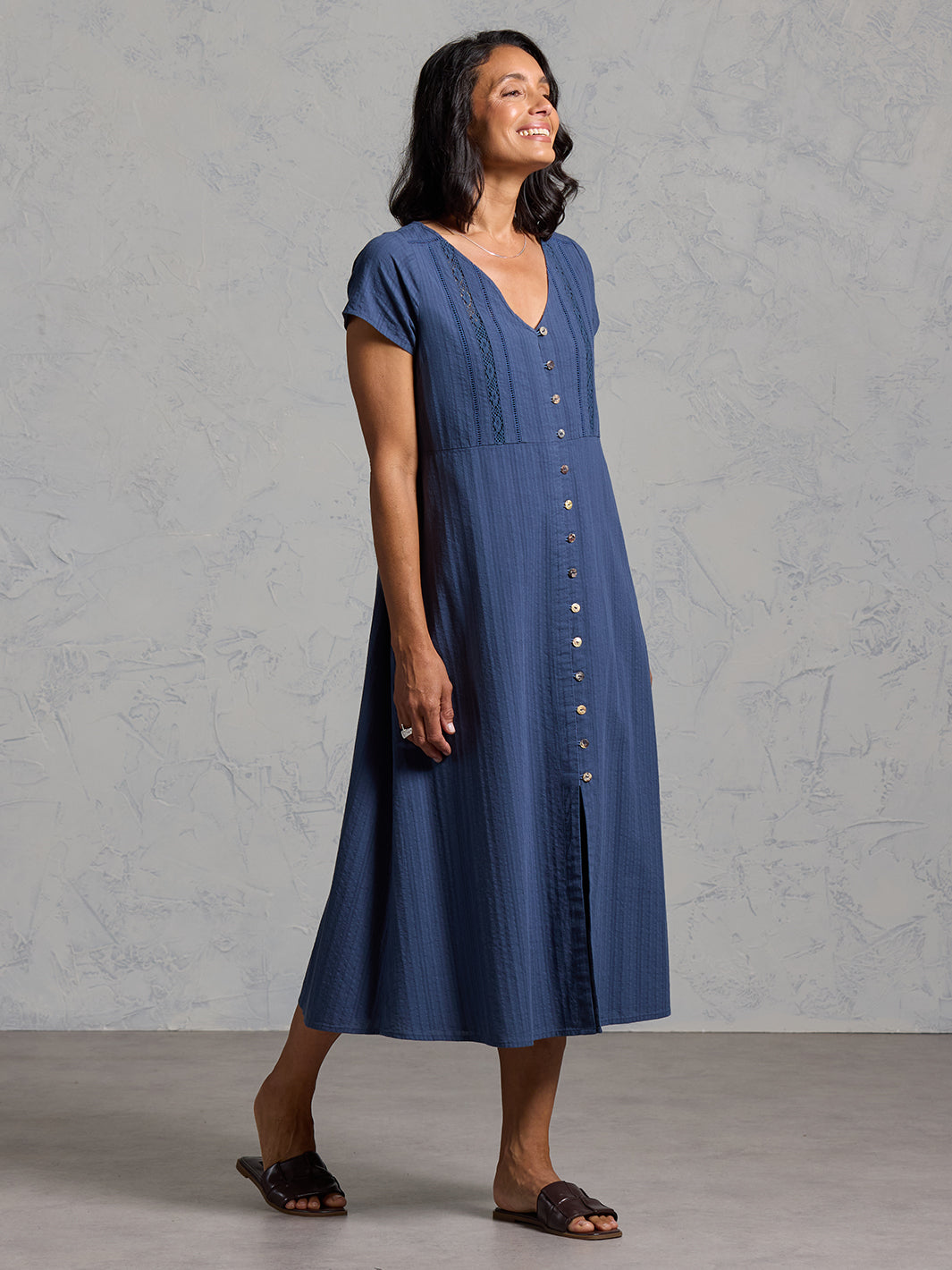 Vestido Bettina de Algodón Orgánico Azul Marino