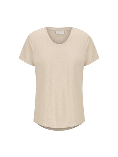 Clovelly French Linen T-Shirt Stone