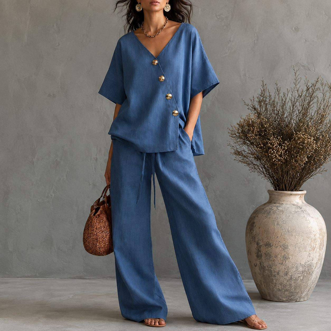 Greta | Conjunto Escote en V con Botones