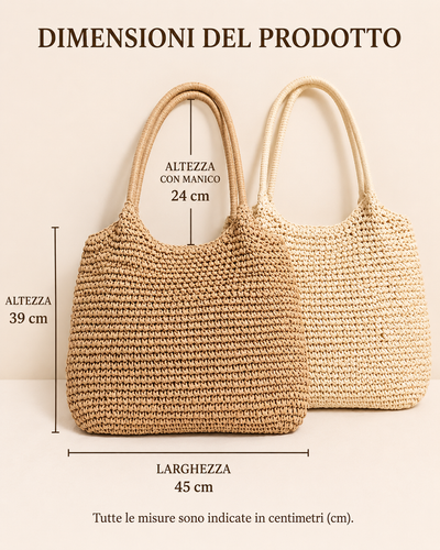 Melissa | Bolso Bandolera de Paja Trenzada - Camel Claro