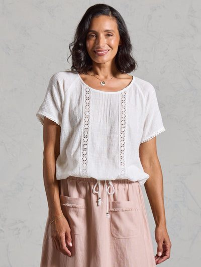Blusa Daisy de Algodón Orgánico Marfil