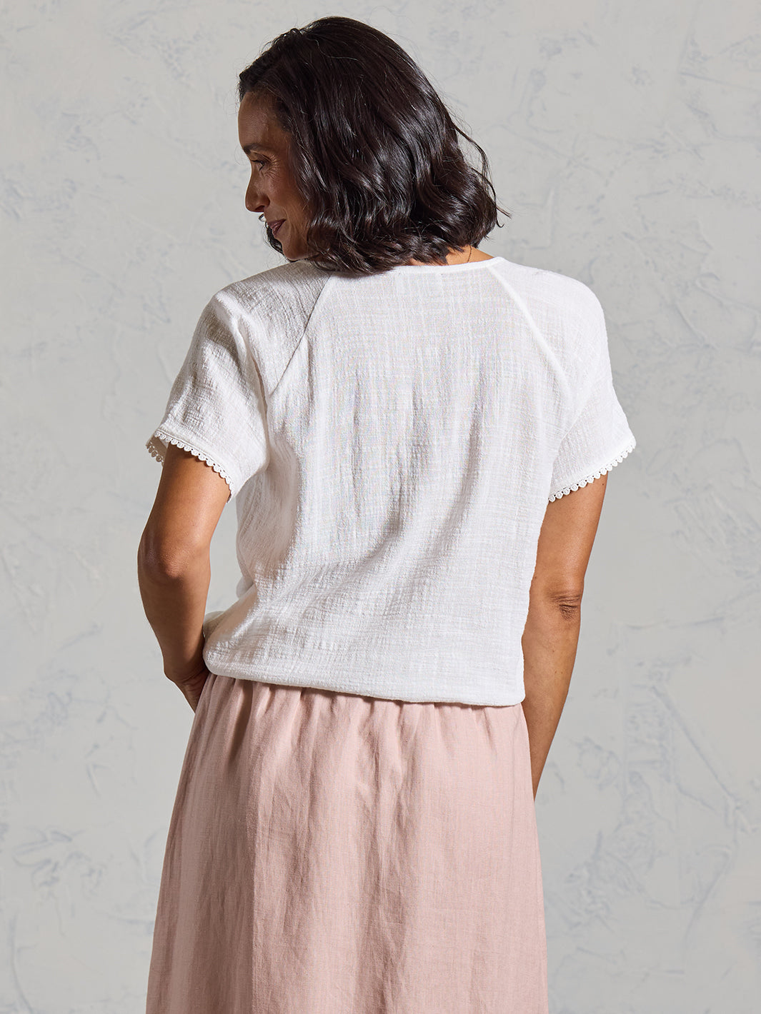 Blusa Daisy de Algodón Orgánico Marfil