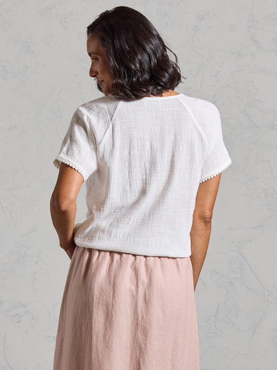 Blusa Daisy de Algodón Orgánico Marfil