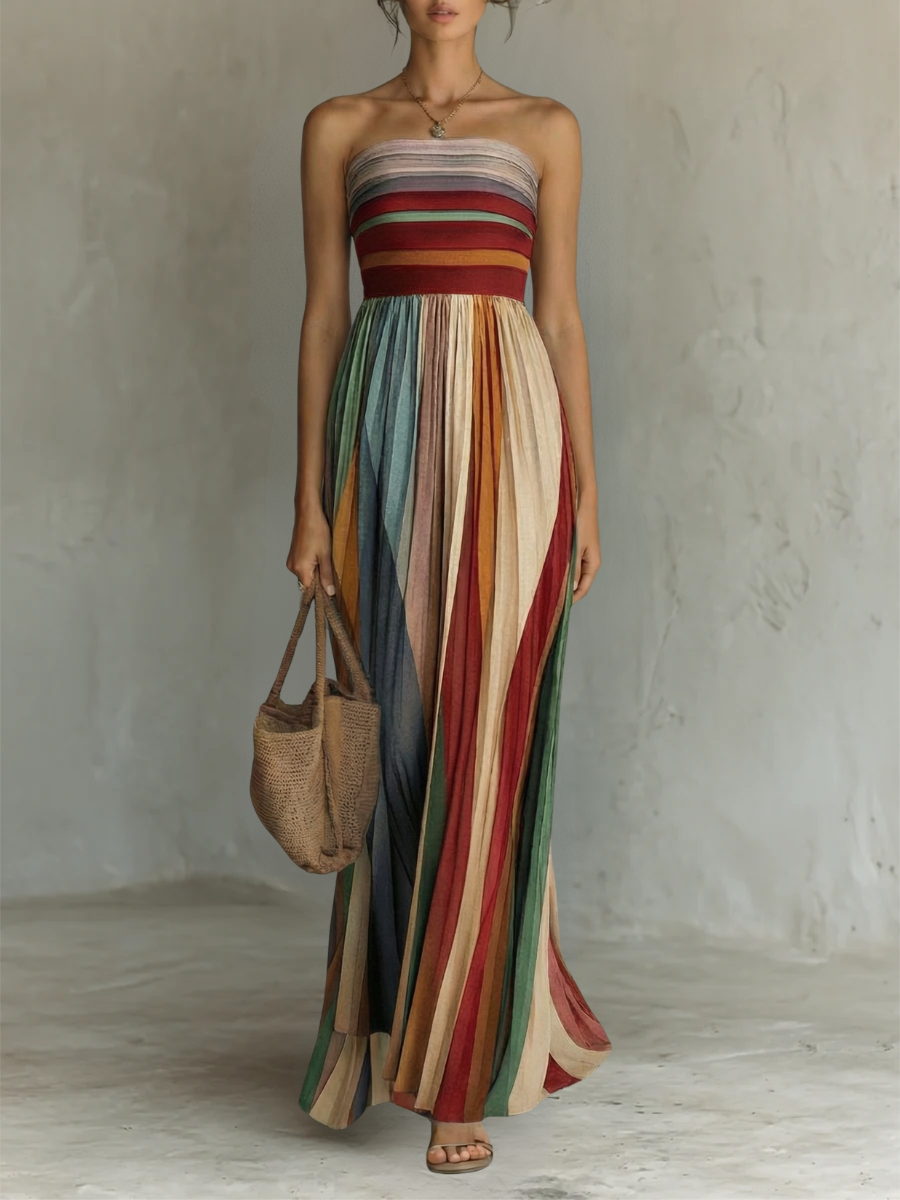 Colombe | Vestido Largo de Colores Sin Mangas