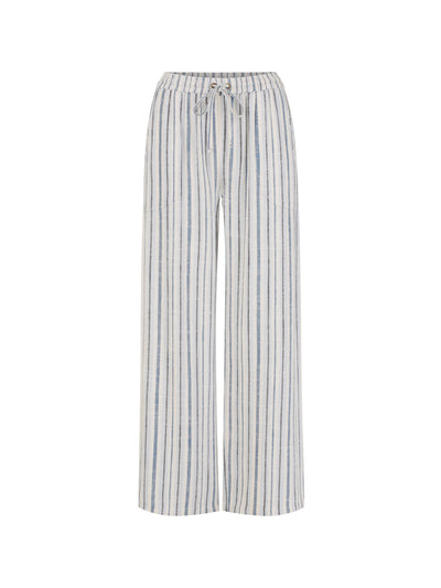Pantalón Jolie Mezcla de Lino Azul Costero