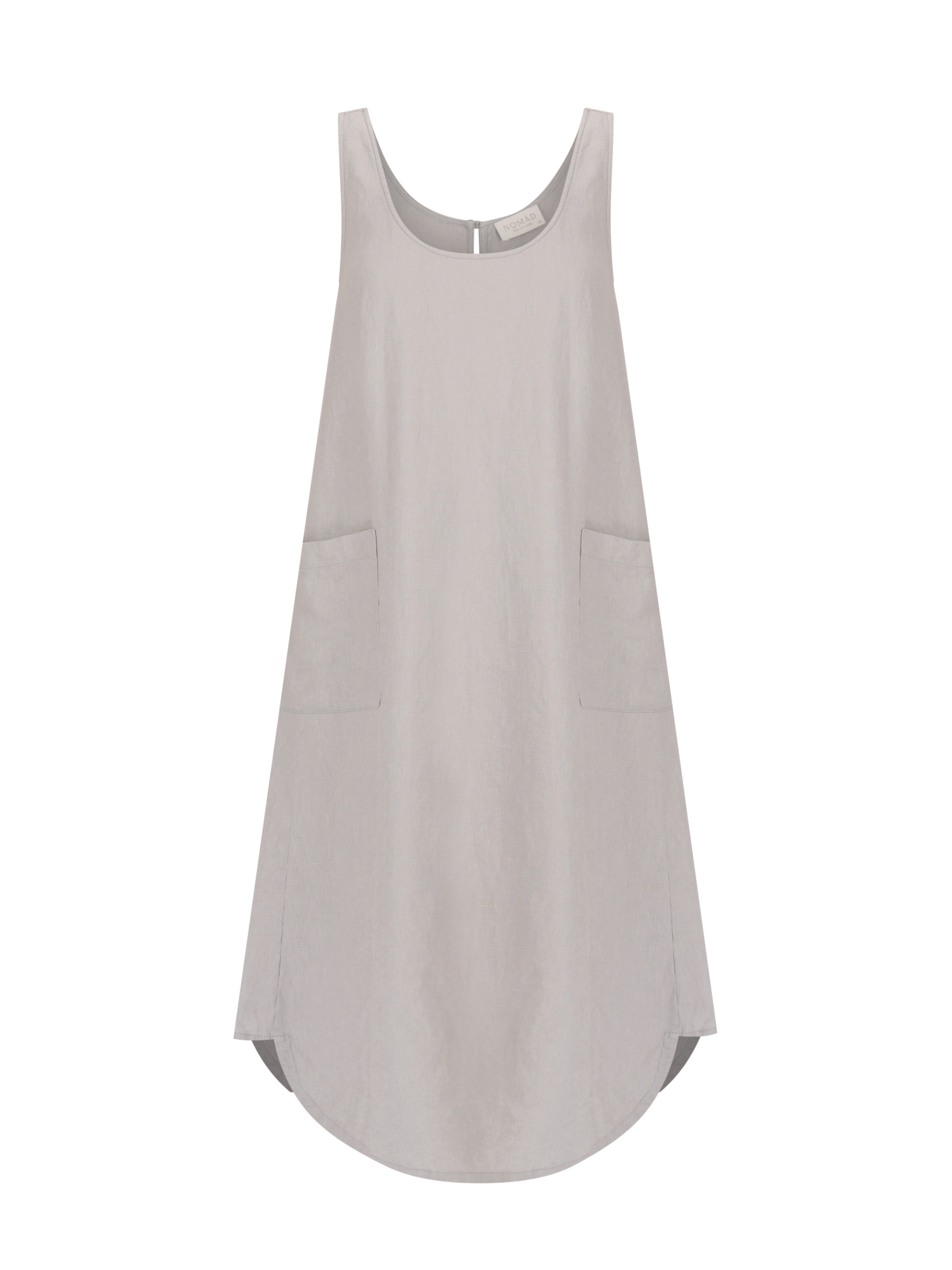 Vestido Laurel de Lino Francés Niebla