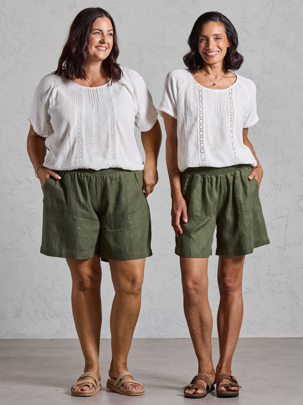 Short Mae de Lino Francés Oliva