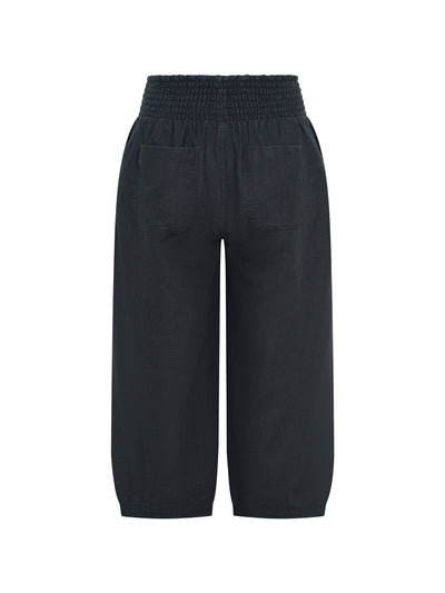 Marrakech French Linen Cropped Pants Charcoal